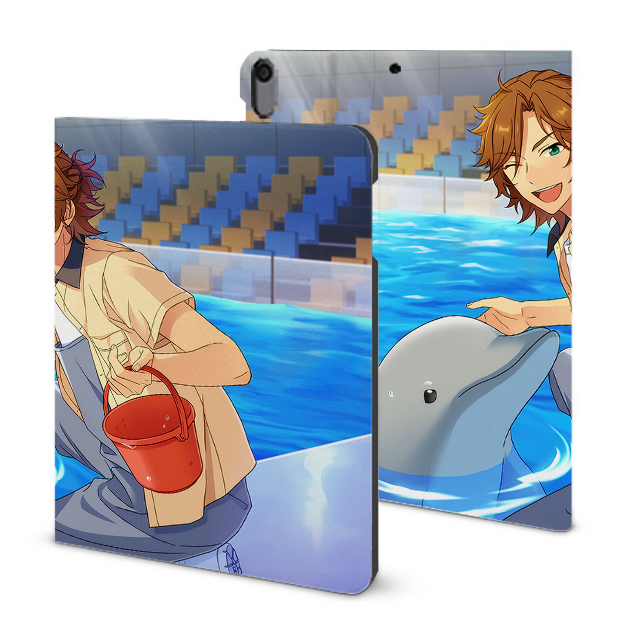 （画像用） あんさんぶるスターズ! Ensemble Stars IPad ケース ブック型 PUレザー TPU 耐衝撃 軽量 薄型 ペン収納なし 全面保護 IPad 各モデル対応